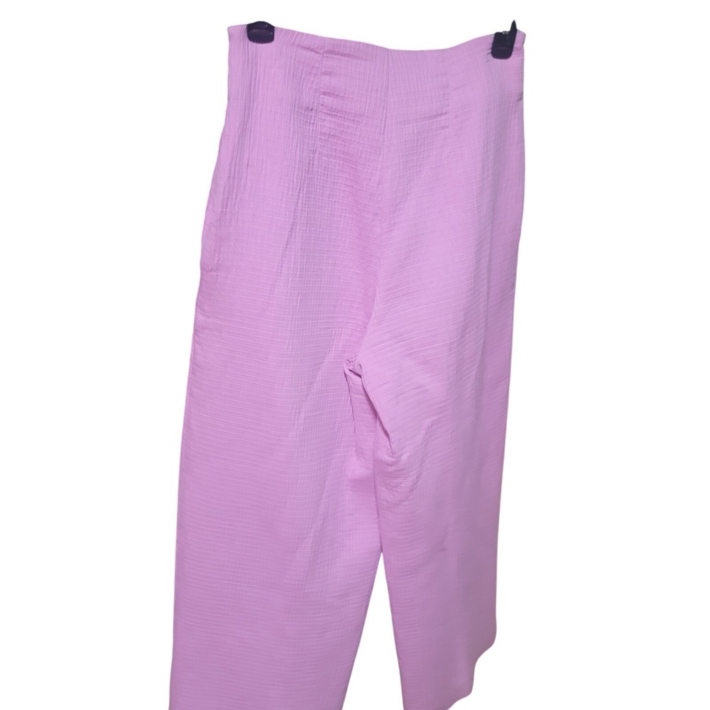 Maeve PINK Textured‎ Wide Leg Pants Flowy High Waisted Casual Dressy Brunch Work - Picture 6 of 7